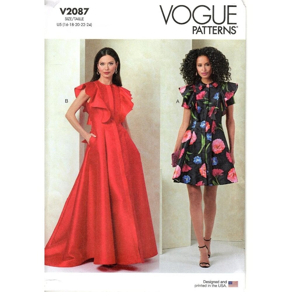 Vogue V2087 Misses 16 to 24 Special Occasion Dress Uncut Sewing Pattern